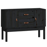 Dressoir 110x40x78 cm massief grenenhout zwart - AllerleiShop