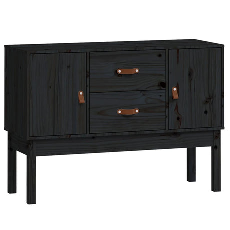 Dressoir 110x40x78 cm massief grenenhout zwart - AllerleiShop