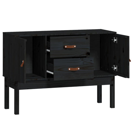 Dressoir 110x40x78 cm massief grenenhout zwart - AllerleiShop