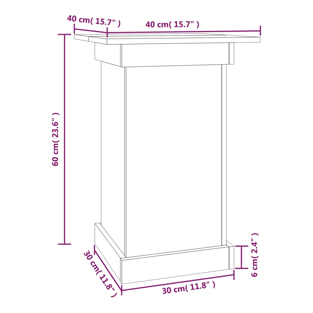 Bloemenstandaard 40x40x60 cm massief grenenhout - AllerleiShop