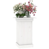 Bloemenstandaard 40x40x60 cm massief grenenhout wit - AllerleiShop