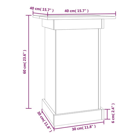 Bloemenstandaard 40x40x60 cm massief grenenhout wit - AllerleiShop