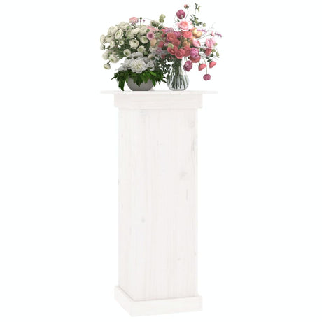 Bloemenstandaard 40x40x90 cm massief grenenhout wit - AllerleiShop