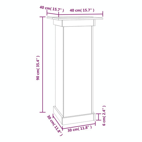 Bloemenstandaard 40x40x90 cm massief grenenhout wit - AllerleiShop