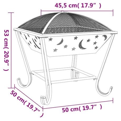 Vuurplaats met pook XXL 50 cm staal - AllerleiShop