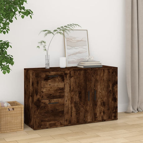 Dressoir 100x33x59,5 cm bewerkt hout gerookt eikenkleurig - AllerleiShop