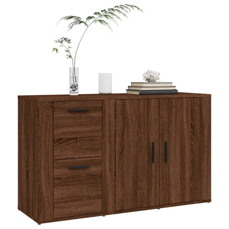 Dressoir 100x33x59,5 cm bewerkt hout bruin eikenkleur - AllerleiShop