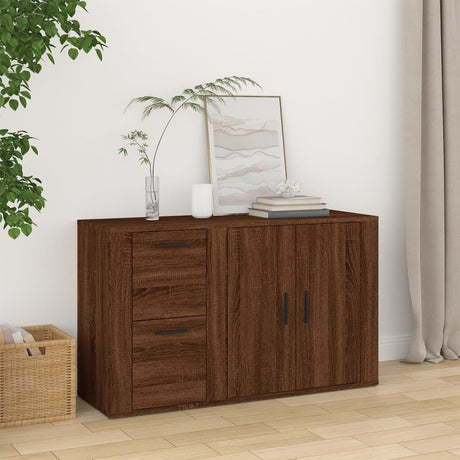 Dressoir 100x33x59,5 cm bewerkt hout bruin eikenkleur - AllerleiShop