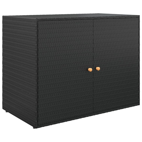 Tuinkast 100x55,5x80 cm poly rattan zwart - AllerleiShop