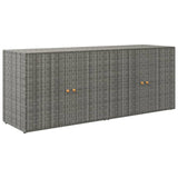 Tuinkast 198x55,5x80 cm poly rattan grijs - AllerleiShop