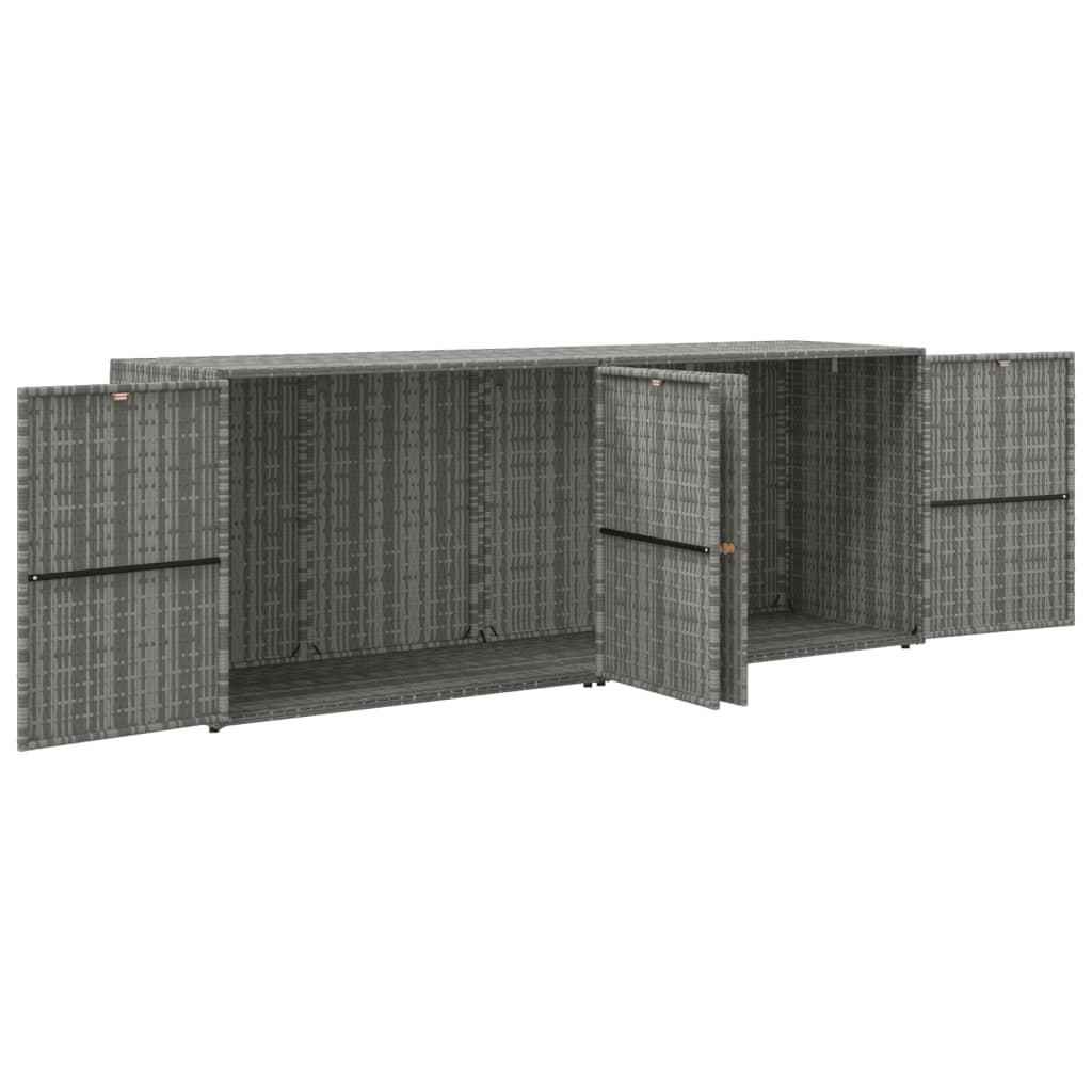 Tuinkast 198x55,5x80 cm poly rattan grijs - AllerleiShop