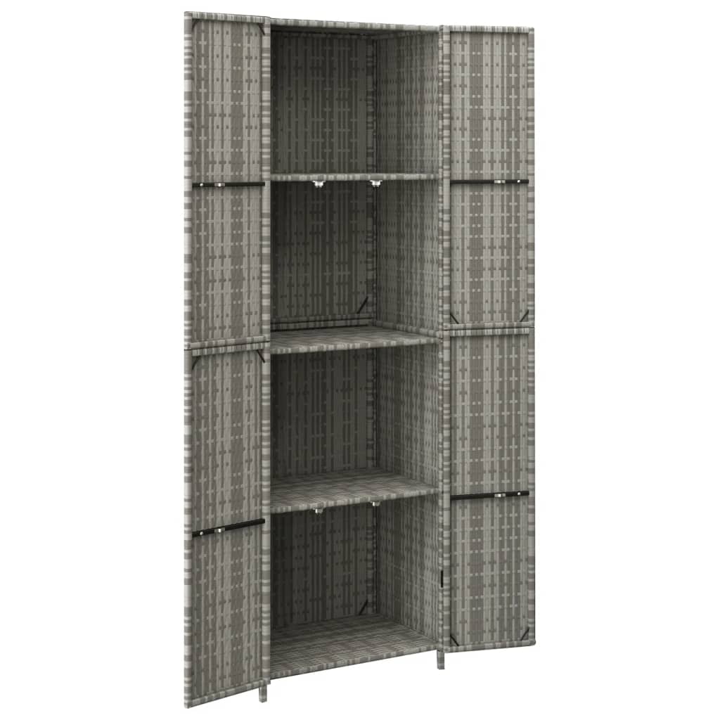 Tuinkast 59x40x180 cm poly rattan grijs - AllerleiShop