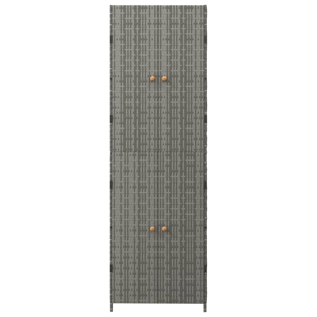 Tuinkast 59x40x180 cm poly rattan grijs - AllerleiShop