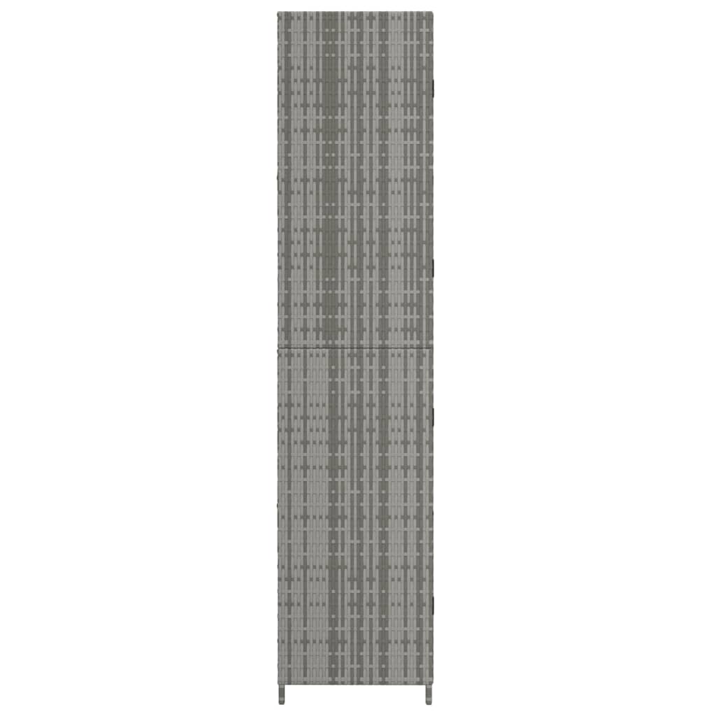 Tuinkast 59x40x180 cm poly rattan grijs - AllerleiShop