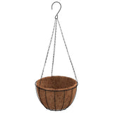 Plantenbakken hangend 4 st met kokosbak staal Ø 30x52 cm zwart