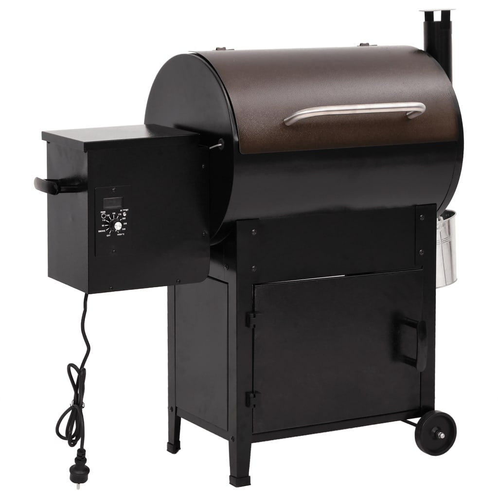 Pelletbarbecue met schoorsteen 104 cm ijzer zwart - AllerleiShop