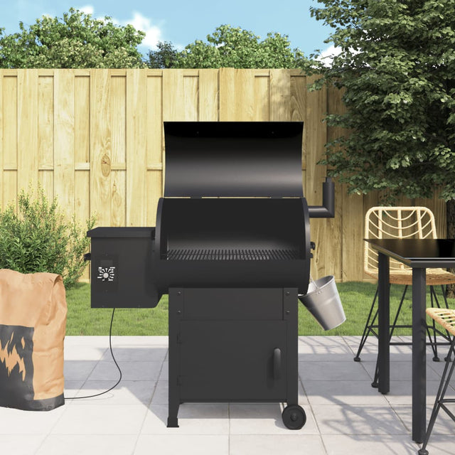 Pelletbarbecue met schoorsteen 104 cm ijzer zwart - AllerleiShop