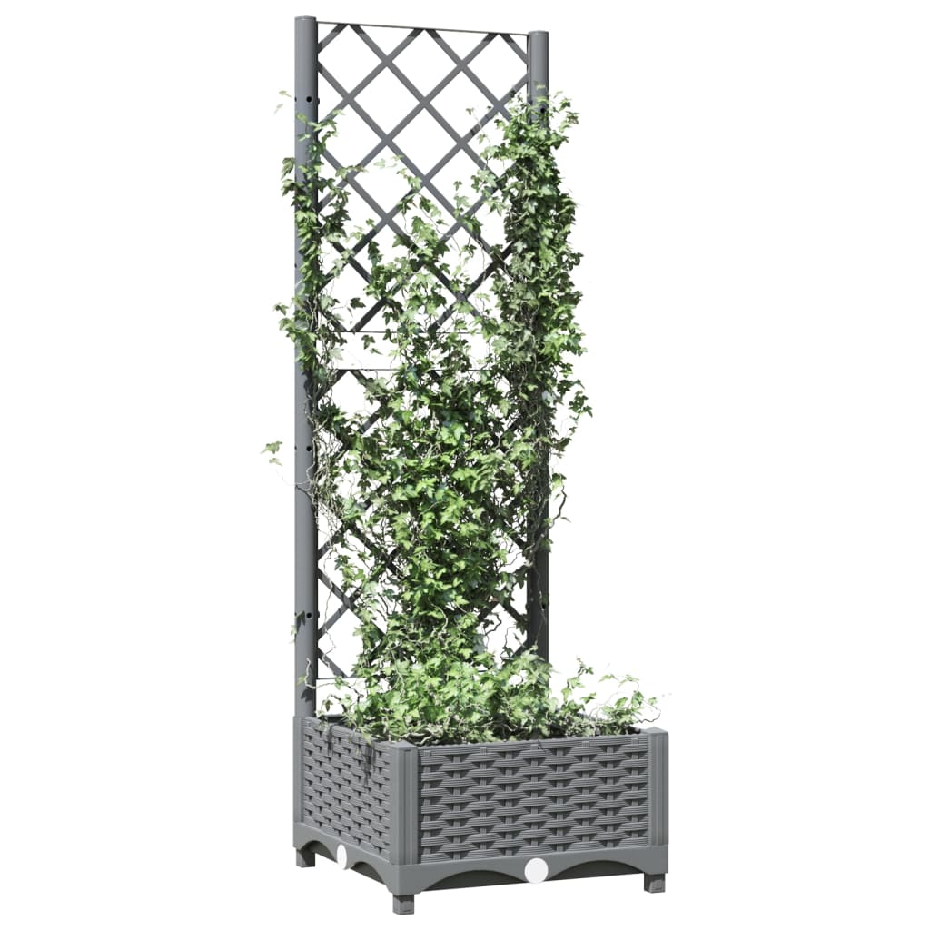 Plantenbak met latwerk 40x40x121,5 cm polypropeen