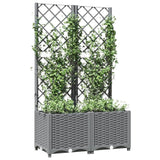 Plantenbak met latwerk 80x40x136 cm polypropeen lichtgrijs