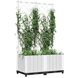 Plantenbak met latwerk 80x40x136 cm polypropeen wit