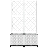 Plantenbak met latwerk 80x40x136 cm polypropeen wit