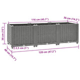 Plantenbak verhoogd 120x40x38 cm polypropeen