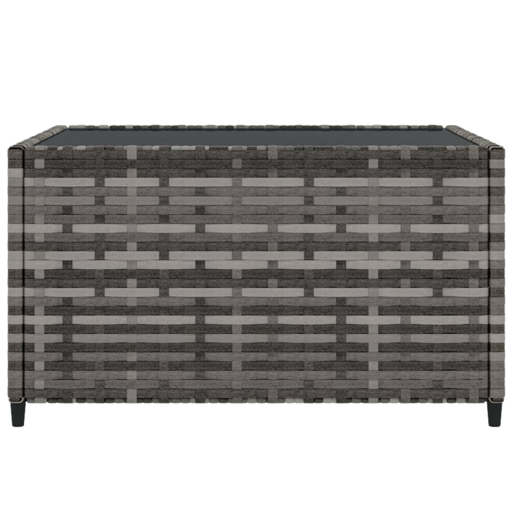 Salontafel tuin vierkant 50x50x30 cm poly rattan grijs