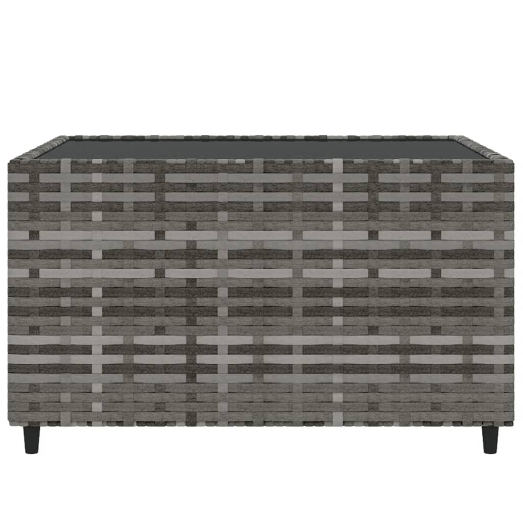 Salontafel tuin vierkant 50x50x30 cm poly rattan grijs