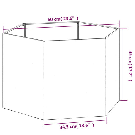 Plantenbak roestig 60x60x45 cm cortenstaal - AllerleiShop