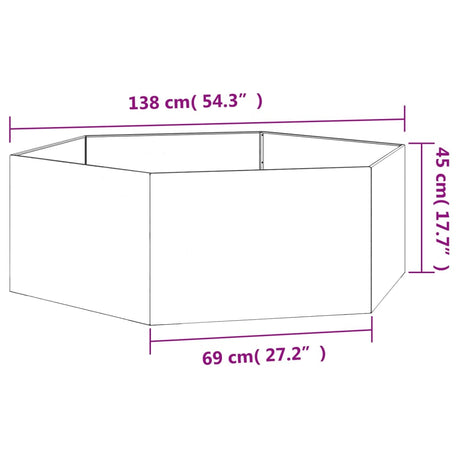 Plantenbak roestig 138x120x45 cm cortenstaal - AllerleiShop