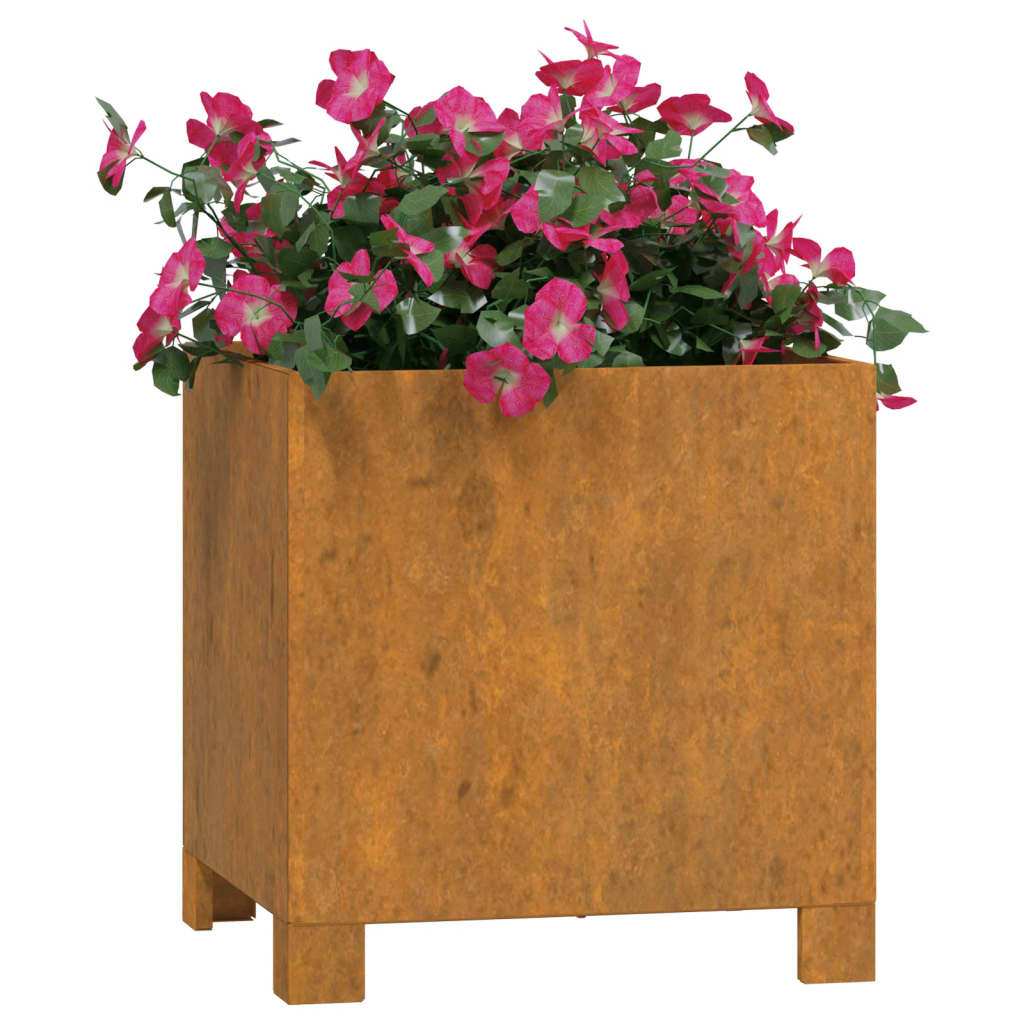 Plantenbak met poten roestig 32x30x33 cm cortenstaal - AllerleiShop