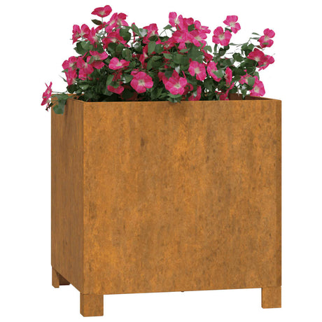 Plantenbak met poten roestig 42x40x43 cm cortenstaal - AllerleiShop