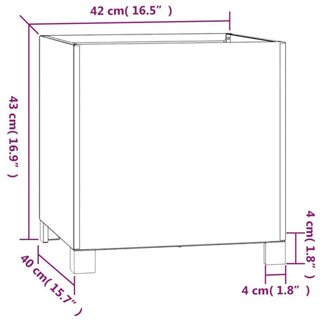 Plantenbak met poten roestig 42x40x43 cm cortenstaal - AllerleiShop