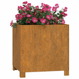 Plantenbakken met poten 2 st roestig 42x40x43 cm cortenstaal - AllerleiShop