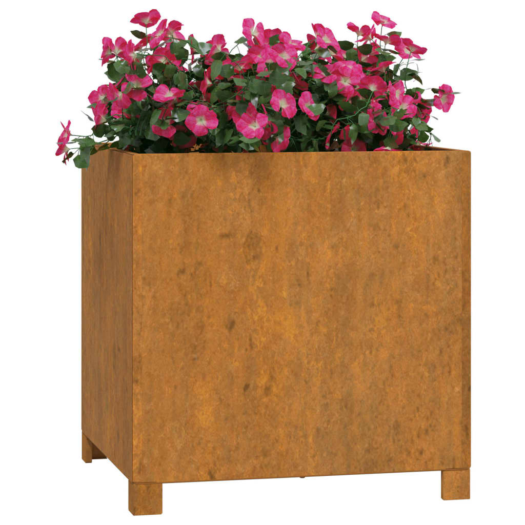 Plantenbak met poten roestig 49x47x50 cm cortenstaal - AllerleiShop