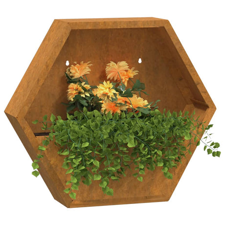 Plantenbakken wandmontage 2 st 46x10x40 cm cortenstaal roestig - AllerleiShop