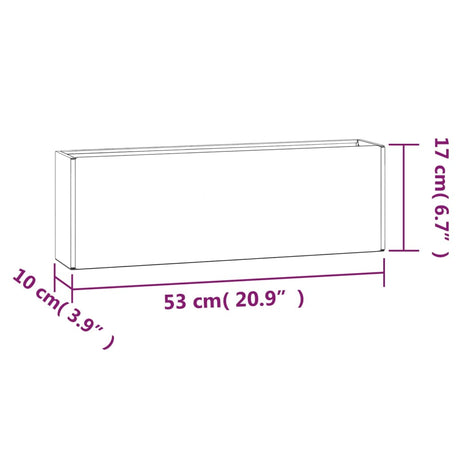 Plantenbakken wandmontage 2 st 53x10x17 cm cortenstaal roestig - AllerleiShop