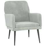 Fauteuil 62x79x79 cm fluweel lichtgrijs - AllerleiShop