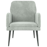 Fauteuil 62x79x79 cm fluweel lichtgrijs - AllerleiShop