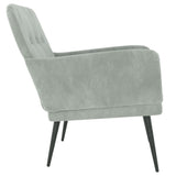 Fauteuil 62x79x79 cm fluweel lichtgrijs - AllerleiShop