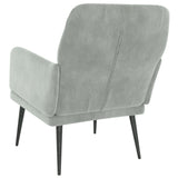 Fauteuil 62x79x79 cm fluweel lichtgrijs - AllerleiShop