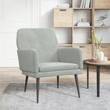 Fauteuil 62x79x79 cm fluweel lichtgrijs - AllerleiShop