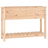 Plantenbak met schap 111,5x34,5x81 cm massief grenenhout - AllerleiShop