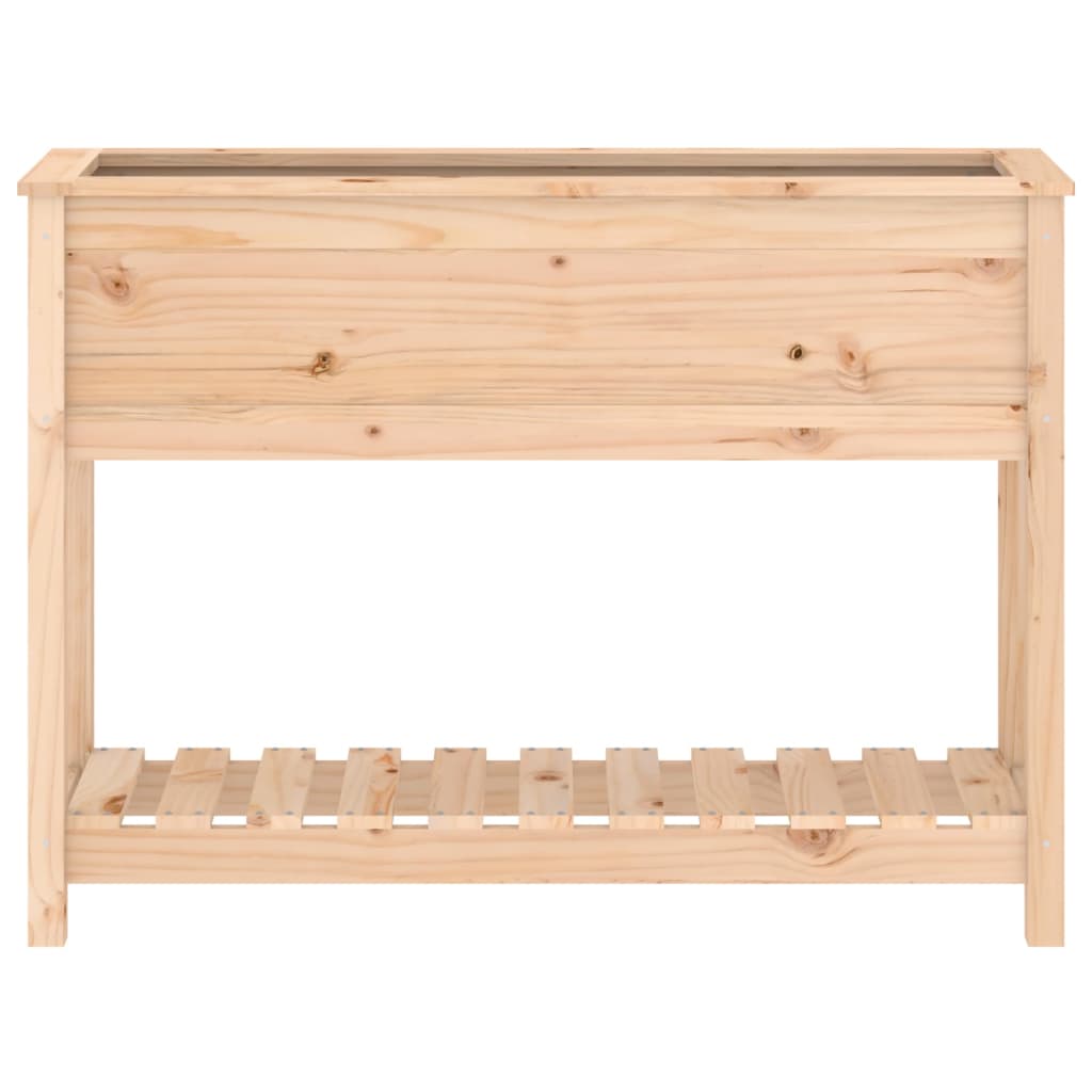 Plantenbak met schap 111,5x34,5x81 cm massief grenenhout - AllerleiShop