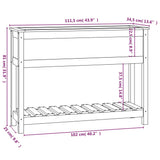 Plantenbak met schap 111,5x34,5x81 cm massief grenenhout zwart - AllerleiShop