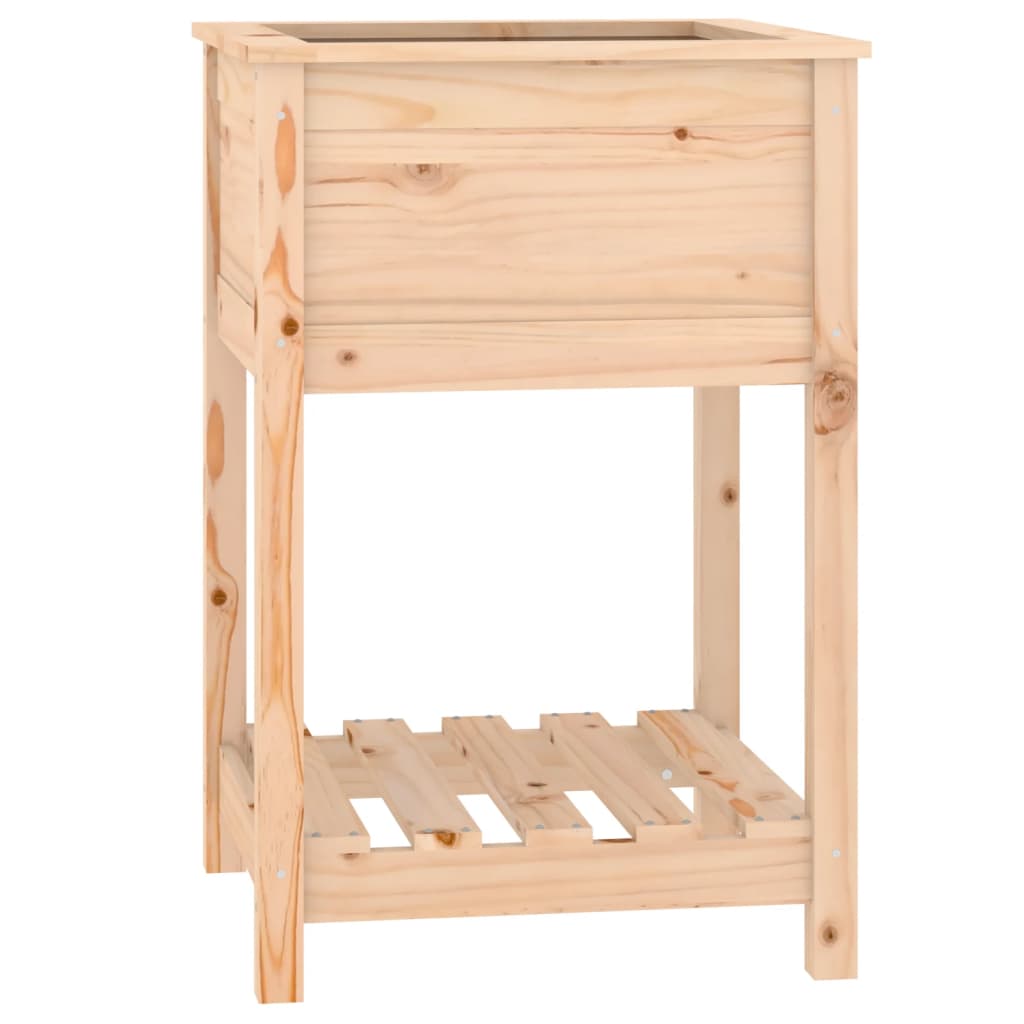 Plantenbak met schap 54x54x81 cm massief grenenhout - AllerleiShop