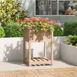 Plantenbak met schap 54x54x81 cm massief grenenhout - AllerleiShop