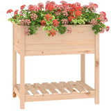 Plantenbak met schap 82,5x54x81 cm massief grenenhout - AllerleiShop