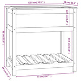 Plantenbak met schap 82,5x54x81 cm massief grenenhout wit - AllerleiShop