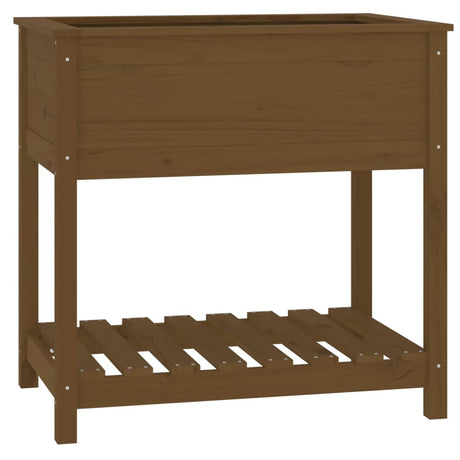 Plantenbak met schap 82,5x54x81 cm grenenhout honingbruin - AllerleiShop